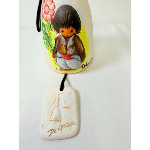 Hand Painted DeGrazia  Sandstone Wind Tamer Bell - Picture 1 of 11